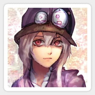 Brown Hair Anime Girl with Hat Magnet
